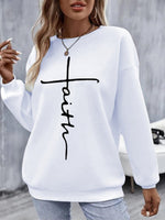 Women's T-Shirts Letter Print Round Neck Long Sleeve T-Shirt