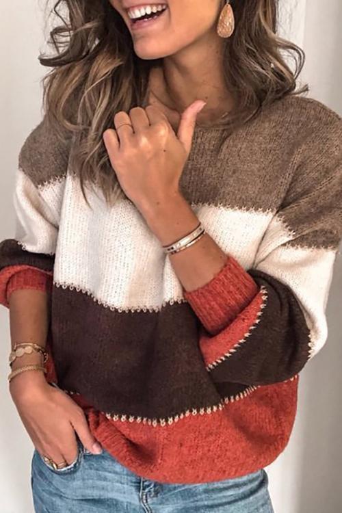 Color Block Loose Sweater