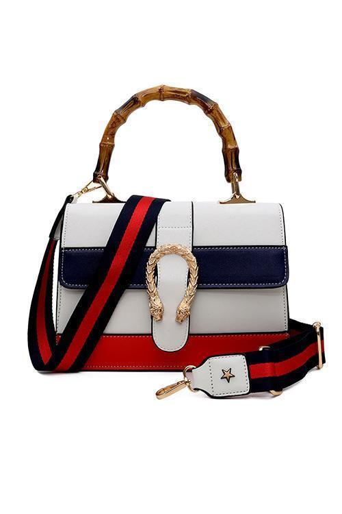 Bamboo Joint Color Block Hand Bag