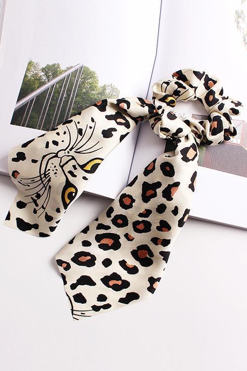 Leopard Head Print Scrunchie