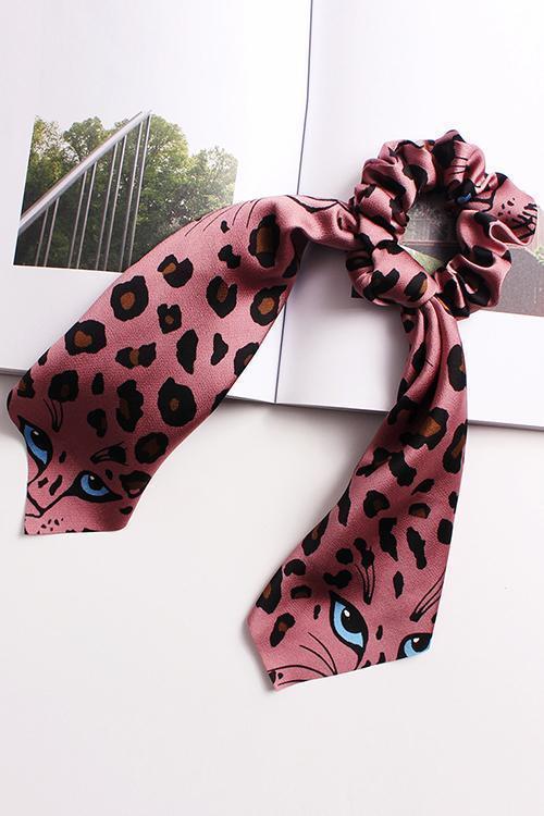 Leopard Head Print Scrunchie