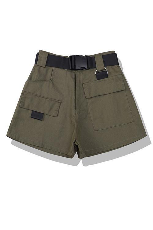 Pockets Cargo Shorts With Belt