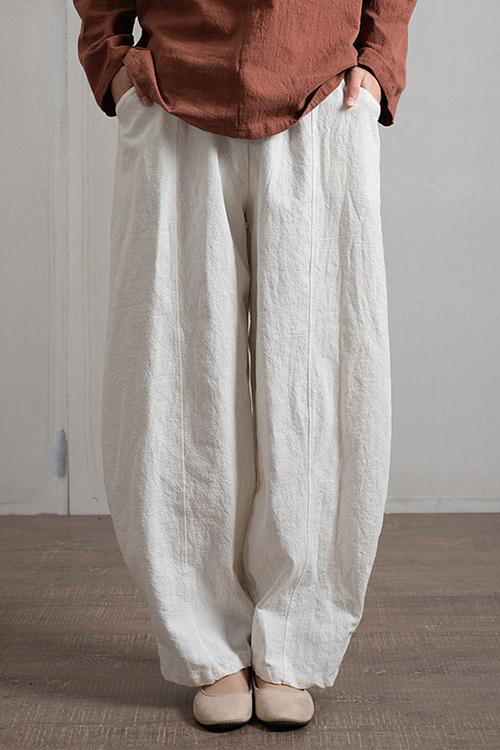 Pockets Linen Palazzo Pants