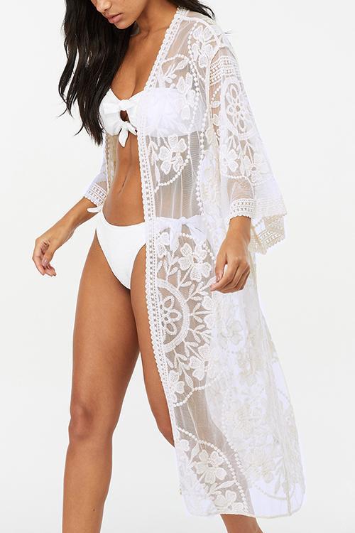 Lace See Though Cover Up