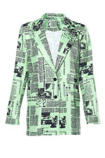 Newspaper Print Blazer