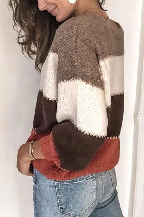 Color Block Loose Sweater