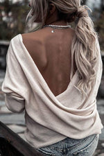 Cross Backless Loose Sweater