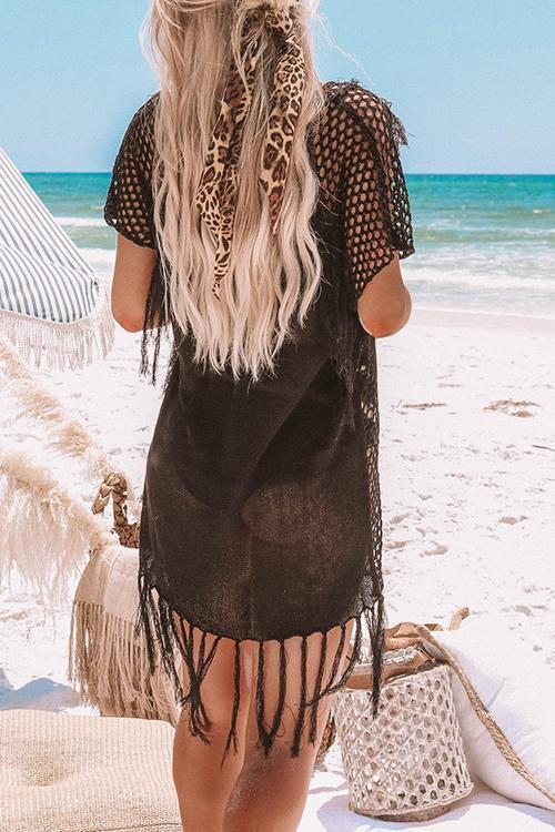 Hollow Tassels Cover Dress