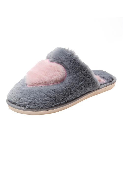 Heart Fuzzy Mules Slipper