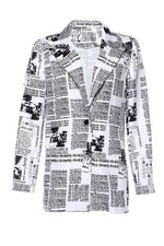 Newspaper Print Blazer