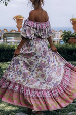 Floral Print Off Shoulder Skirts Set