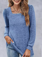 Square Neck Long Sleeve T Shirt