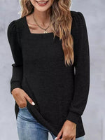 Square Neck Long Sleeve T Shirt