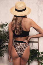 Florcoo Women's One Shoulder Leopard Print Bikini