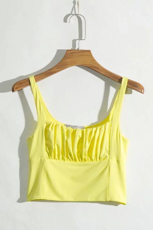 Pleated Sleeveless Tank Top