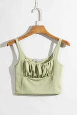 Pleated Sleeveless Tank Top