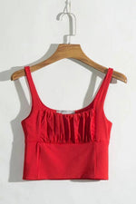 Pleated Sleeveless Tank Top