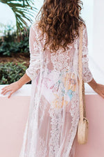 Lace See Though Long Sleeve Cardigan