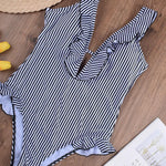 Florcoo Stripe One-Piece Swimwear