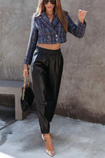 Splendid Moment Pocketed Faux Leather Jogger Pants