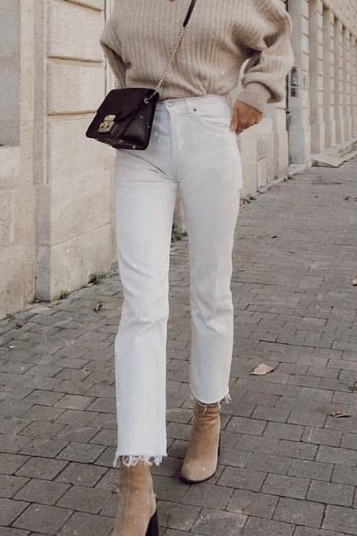 Basic Straight Leg White Jeans