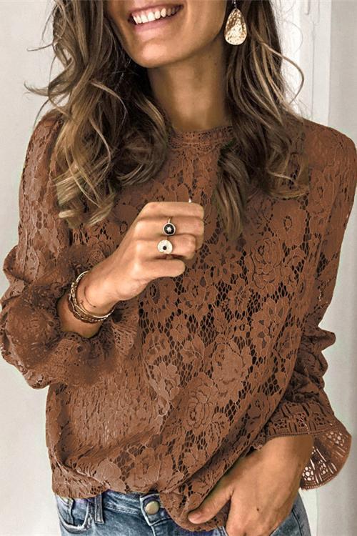 Layering Lace Puffed Sleeve Top