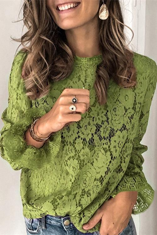 Layering Lace Puffed Sleeve Top