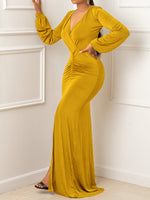 Women's Dresses Solid Long Sleeve Slim Fit Maxi Dress