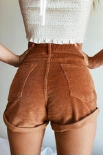 Corduroy High Waist Shorts