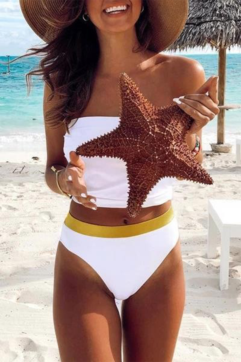 Solid Color Block Split Joint Swimwears(2 Colors)