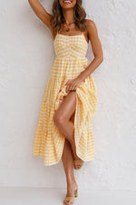 Fashion Sweet Solid Split Joint Spaghetti Strap A Line Dresses