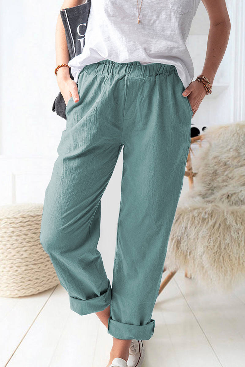 Casual Solid Basic Straight Solid Color Bottoms