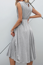 Casual Elegant Solid Frenulum Fold O Neck A Line Dresses