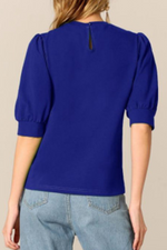 Casual Solid Split Joint O Neck Tops