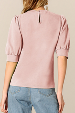Casual Solid Split Joint O Neck Tops