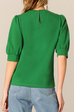 Casual Solid Split Joint O Neck Tops