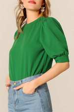 Casual Solid Split Joint O Neck Tops