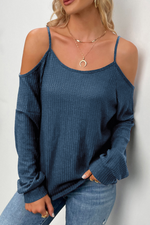 Casual Solid Hollowed Out Draw String O Neck Tops