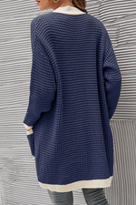 Casual Patchwork Pocket  Contrast V Neck Tops Without Belt