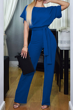 Casual Elegant Solid Strap Design O Neck Straight Jumpsuits(7 Colors)
