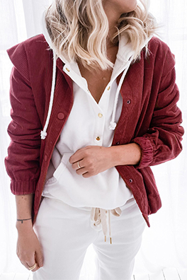 Casual Solid Split Joint Buckle Turndown Collar Outerwear