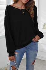 Casual Solid Buckle Off the Shoulder Tops