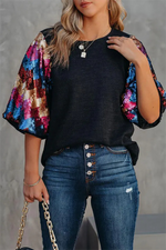 Sequin Flares Sleeve Top