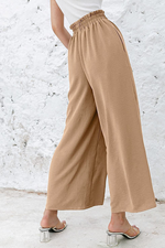 Casual Solid Patchwork Loose High Waist Wide Leg Solid Color Bottoms