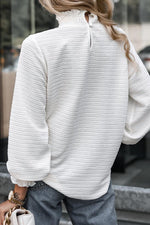 Puff Sleeve High Collar Blouse