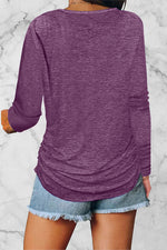 Casual Solid Fold V Neck Tops(8 Colors)