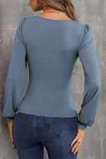 Elegant Simplicity Solid Solid Color U Neck Tops(4 Colors)