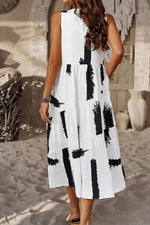 Elegant Floral Pocket Contrast O Neck A Line Dresses