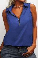 Sexy Casual Solid Zipper Turndown Collar Tops