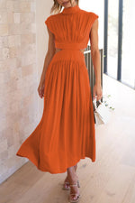 Sweet Elegant Solid Hollowed Out Mandarin Collar A Line Dresses(8 Colors)